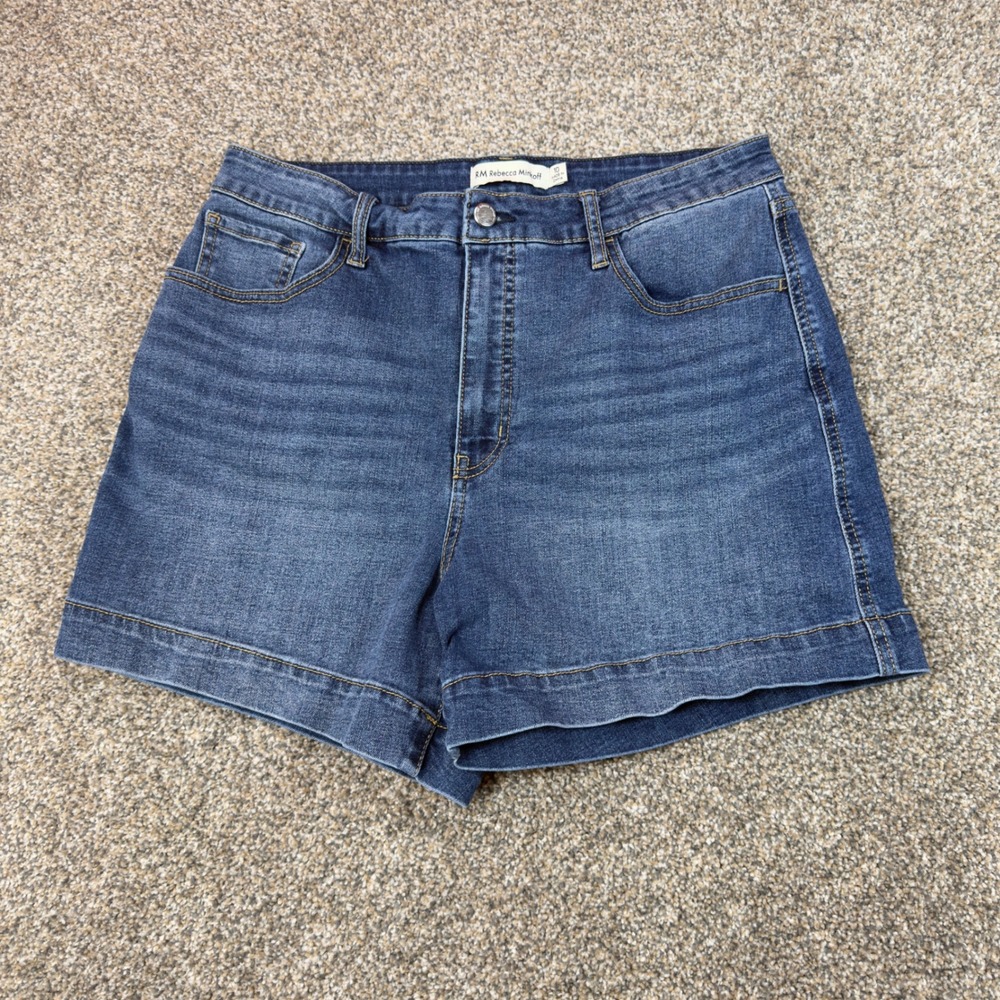 RM Rebecca Minkoff Womens High Waisted 90s Denim Shorts Blue Medium Wash Size 10